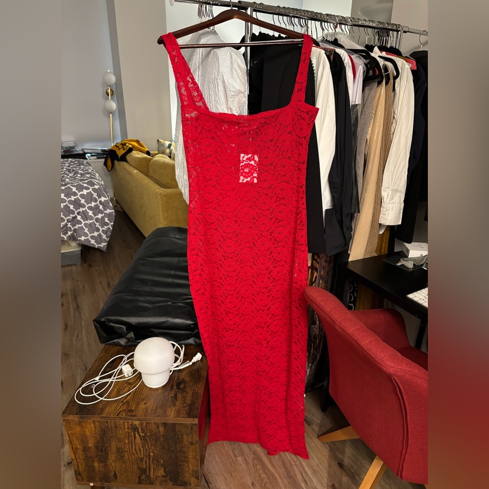 SusaMusa Red Lace Dress size L NWT